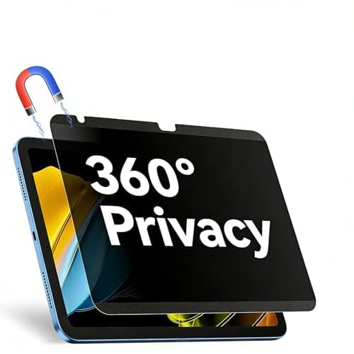 TianTa Magnetic 4-Way 360° Privacy Screen Protector for Xiaomi Pad 7S Pro 2025 12.5 inch, Removable Reusable Bubble-Free Anti Blue Light Glare, High Sensitive, Easy Install