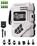 BAVIZZN 59.2Wh 22PSI Rechargeable SUP Pump, Dual Stage Electric Paddle Board Pump with Auto-Off LCD, 12V Car/Type-C Input, Battery Powered Inflator for Kayak Boat Inflatables