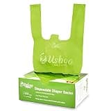 USBOO Baby Disposable Diaper Bags,300 Count Oxo-Biodegradable Diaper Sacks,Easy-Tie Handles,Diaper Disposal or Pet Waste Bags, Unscented