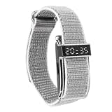 Smart Bracelet Fitness Tracker Nylon, IP68 Sleep Tracker, Smart Health Wristband with 150 Sports Modes, Call Reminder, Alarm Clock, Long Battery 20 Days for Men Women (Silver)