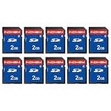 INDMEM 2GB SD Card, 10 Packs Class 4 2GB Flash Memory Card MLC Standard Secure Digital Cards Camera Card