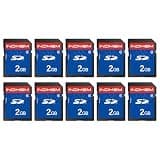 INDMEM 2GB SD Card, 10 Packs Class 4 2GB Flash Memory Card MLC Standard Secure Digital Cards Camera Card