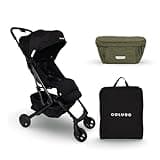 Colugo Compact Stroller+ & Organizer Bundle – Olive | Lightweight Foldable Stroller with Rain Cover + Matching Caddy with Cup Holder for On-The-Go Parents
