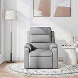 GKHPYURE Manual Recliner Chair with 6 Massage Points and Vibration, Light Gray Fabric, 135-Degree Reclining, Side Pocket, USB-Powered Massage Recliner Chair