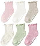 Simply Kids Pastel Toddler Socks 3T-5T Baby Girl Ankle Ruffle Non Slip Cotton Socks With Grips Toddler Essentials 4T Style