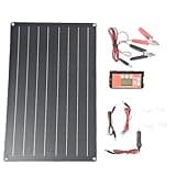 Garosa 30W Car Solar Panel Charger, Portable Solar Panel Charging Kit with Smart Internal Guard for 12V Batteries, Ideal for Cars, Motorcycles, and Boats