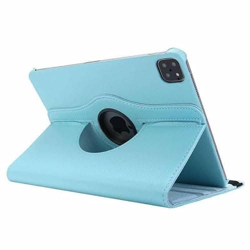Generic case Compatible with 5 th Generation iPad 9.7 2017 (Color: Light Blue) Leather Rotate Flip Hard Back Case