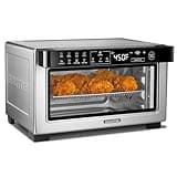 Gourmia Toaster Oven Digital Air Fryer - Convection Mode with 4 Slice Capacity, 3 Rack Positions, 12 Presets, Toast, Bagel, Bake, Roast, Broil, Dehydrate, Popcorn, Fits 9" Pizza, Stainless Steel