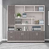 Yuetwelp Executive Wall Unit with Doors and Shelves, Modern Executive Office Wall Unit, Large Executives Bookcase and File Cabinet, Employee Information Cabinets for Home Office (79x16x79in)