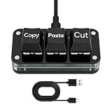 3-Key Cut Copy Paste Keyboard - 7.6X3.4X2.8CM Mechanical Programmable Keypads, 3 Key Keypad | Mechanical Hot Swap Macro Keyboard for Working and Game Home, Office, Travel, Daily, Working, Playing