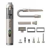 Fanttik Slim V10 Ultra Cordless Car Vacuum, 4-in-1 Portable Mini Vacuum with 19kPa Suction, Freely Combinable Accessories, 2 Suction Modes, Handheld Vac for Car, Small Jobs, Keyboard, Office (Brown)