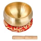Tibetan Singing Bowls Buddha Sound Bowl With Stick Brass Mantra Multi-Purpose Harmonic Chanting For Relax & Stress Relief(8cm)
