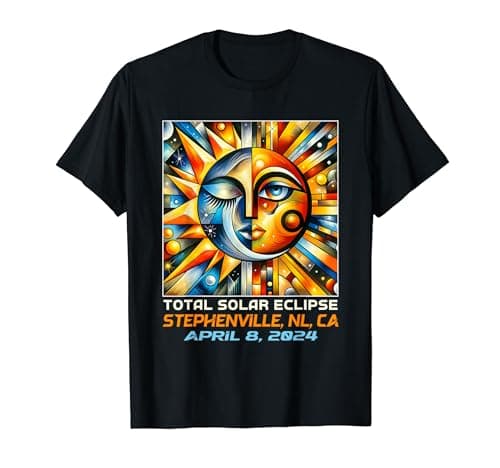 Cubism Total Solar Eclipse Stephenville Newfoundland Canada T-Shirt