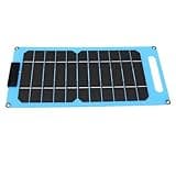 Blaihild 20W Monocrystalline Solar Panel USB C Portable Charger Dual Type C Fast Charging for Camping Hiking Backpacking Emergency Blue