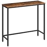 HOOBRO Narrow Console Table, 29.5" Small Entryway Table, Thin Sofa Side Display Table, for Hallway, Bedroom, Living Room, Foyer, Rustic Brown and Black BF75XG01