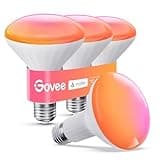 Govee BR30 Smart Light Bulbs, LED Light Bulb Works with Matter, Alexa and Google Assistant, RGBWW Color Changing Flood Light Bulbs, 850 LM, Recessed Can Light Bulb for Bedroom, Living Room, 4 Pack