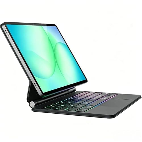 Keyboard Case for Samsung Galaxy Tab A11 Plus 11" 2025 & Tab A9 Plus 11" 2023,Floating Cantilever Magnetic Stand, Multi-Touch Trackpad, 7-Color Backlit, Ultra-Slim Bluetooth Keyboard with DeX Mode