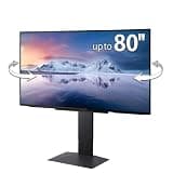 WALL V3SW Low Type | Sleek 32-80 Inch Ultra Thin Swivel TV Stand | Satin Black | for Living Room and Bedroom, Space Saving, Height Adjustable, No Drill, Japan-Engineered Design