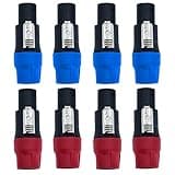 Arklove Heavy Duty Speaker Wire connectors speakon Adapter Cable Connector 4 pin Twist Lock Plug Crown Amplifier with speakon nl4fc nl4fx nlt4x nl2fc 8pack