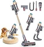 Cordless Vacuum Cleaner, 55KPA 650W 70Mins Stick Vacuum Cleaners for Home with Motorized Bed Brush, Flexible Hose, LED Touchscreen, Auto Mode, Self-Standing & Wall Mount, for Pet Hair Carpet Floor