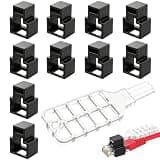 Ethernet Cable Lock - 10 Pcs RJ45 Network Cable Locking System | Plug Cover Blocker with 1 Key | Heavy Duty ABS Security Port Protector for Home School Lab Workplace Conference Room Server
