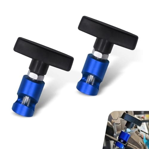 ekurfos 2 PCS Car Lift Support Clamps, Hood & Tailgate Hatch Prop Strut Retaining Clamp, Locking Anti-pinch Safety Holder with T-handle, Universal Portable Tool for Most Cars (Blue)