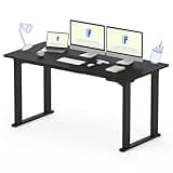 FLEXISPOT 4 Legs Standing Desk 63 x 28 Inch Electric Adjustable Height with Splice Board Home Office Sit Stand Up Desk, Black Top + Black Frame