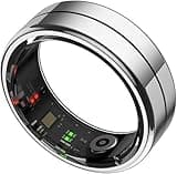 Smart Ring for Women and Men 24/7 Activities/Fitness Tracker & Health Monitor (Heart Rate/ Blood Oxygen/HRV/Stress/Sleep Tracking) IPX8 Waterproof Long Battery Life (No Subscription Fee)(Silver) (11#)