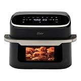 Oster UltraCrisp XL Air Fryer, 10.5 Qt One-Batch Capacity, Removable Divider for 2-in-1 Cooking, 5 Functions & 3 Presets, PFAS-Free Ceramic Nonstick, Dishwasher-Safe, Black