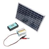 220W Solar Panel Kit with Inverter and Controller Waterproof Dual USB for RV Camping for Outdoor Power Supply Black Frame