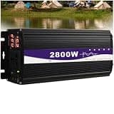 Pure Sine Wave Inverter Solar Inverter 2800W Power Inverter DC 12V/24V/48V/60V/72V to 110V/230V AC Car Converter with Sockets Car Adapter with LCD Display