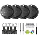 Tracker for Android,Tracker Tags-4 Pack Android,2 Year Battery Life,Tracker Tags with 4 Case,Google Find Trackers for Google'S Find Hub App,IP65 Waterproof Luggage Tracker for Keys