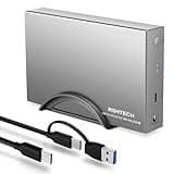 RSHTECH Hard Drive Enclosure Upgraded Version 3.5" Aluminum USB C to SATA External Hard Drive Dock Case for 3.5 inch HDD & SSD up to 24TB, with 2-in-1 USB Cable, Support UASP