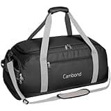 Cambond Airport Luggage Checked Bag - 60L Travel Duffle Bag for 4-5 Day Short Trip, Compact Foldable Travel Duffel Bags for Traveling with Shoe Compartment for Men Women, Checked Luggage, Black
