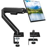 Single Monitor Arm, 17-32 Inch Monitor Mount with Clamp and Grommet Base, Ultrawide Monitor Stand Holds up to 19.8 lbs, 75/100mm VESA Mount Full Motion Desk Mount for Home Office Gaming