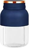 Portable Rechargeable Electric Juicer Cup, 1.2L Large Capacity Wireless Blender with 48 Blades, 80W Powerful Motor Quiet Juicer Mixer with LED Display for Travel Outdoor Home, Blue