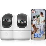 GBIUT Indoor Camera 5G&2.4G WiFi Cameras for Home Security Instant 911 Alert, 360° Pan/Tilt Baby Monitor/Dog/Pet Camera AI Motion Detection Night Vision, Speaker, US Cloud Storage (2-Pack)