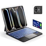 DANCESOUL iPad Pro 11 inch Case with Keyboard (M5 M4 2025 2024), Full ClickableTrackpad, Smart Display, Easy Set Magnetic Stand, Springy Keys, Smooth Pu Leather Case for iPad Pro 11 6/5th Gen