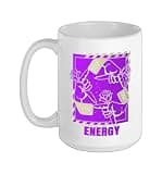 Keep That Same Energy Purple Color Graphic Ceramic Mug, White, 15oz