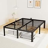 14 Inch Full Bed Frame, Metal Platform Bed Frame with Round Corner Legs, 3500 lbs Heavy Duty Steel Slats Support, No Box Spring Needed, Noise Free, Easy Assembly, Black