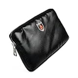 Fireproof Document Bag with and Closure, Silicone Coated Fiberglass File Pouch for Home Office Storage, Black, 8.07x4.33x0.79 Inch