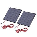 Vistreck 2pcs 9V 2W Solar Panels for Battery Charger, DIY Solar Projects with 100cm Cable