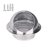 Stainless Steel Round Vent Cover, Air Ventilation Outlet Hood, Wall Vent Cap for Garage, Kitchen, and Bathroom
