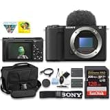 Alpha ZVE10 II - APS-C Interchangeable Lens Mirrorless Content Creators’ Camera - Black - Body Only (ZVE10M2B) + 4K Monitor + Spare Extra Battery + 64GB Card + Camera Case