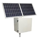 RPSTL12/24M-200-200 RemotePro 12/24 Volt 43W Cont Pwr Solar Sys, 200W Panel, 12/24V 2400Wh Batt, 30A MPPT Ctrl, 2-4" Pole/Wall Mt Lg Steel Lock Encl w/1U Rackmt + SidePole Sol Mt, PwrVent