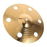 YARNOW 10-inch Alloy Crash Cymbal with Perforated Holes Golden Finish Drum Cymbal for Rock and Practice Short Decay Trash for Dynamic Performance in Playing Environments