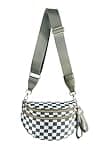 FEIBOON Spacious Checkered Nylon Crossbody Bag Bum Bag Handbags Wallets for Women (Beans green checkered)