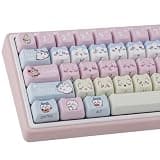 TYRIXKI PBT Keycaps 134 Keys Chiikawa Keycaps Dye-Sublimation Cute Kawaii Keycap Mao Profile Cat Shape Custom Keycap for Cherry Gateron MX Swithes Mechanical Keyboards