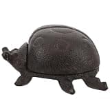 MOLUCKFU Adorable Ladybug Shaped Cast Iron Key Hider Featuring Safe Hiding Place and Multi-functional Decoration for Homes and Cabins Black Metal Key Holder