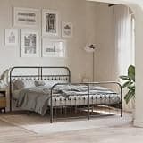 MBDRKVGF King Size Metal Bed Frame with Footboard and Headboard, Heavy Duty Steel Platform Foundation, Noise Free, 11.8 Inch Under-Bed Storage, Black